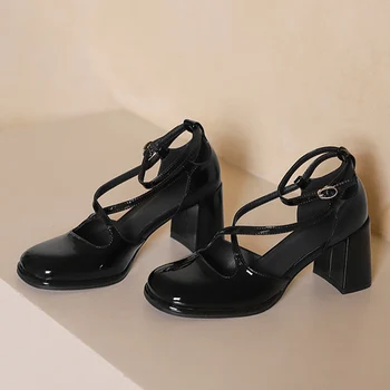 Женская обувь Mary Janes на высоком каблуке, туфли-лодочки на толстой платформе в стиле Лолиты, Новые летние Босоножки 2022 года, женская обувь в стиле ретро, Трендовые вечерние Zapatos