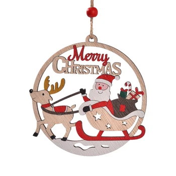 Зимний подвесной реалистичный снеговик, изысканный на шнурке, Деревенские подарки, Санта-Клаус, Рождественский кулон, Деревянный выдолбленный