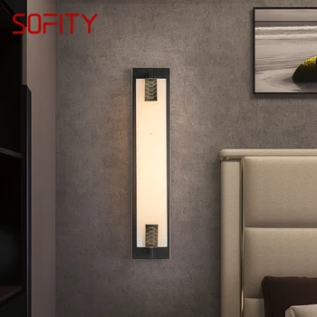 Настенный светильник SOFITY Brass LED Современные Роскошные Мраморные бра для внутреннего декора дома Спальня Гостиная Коридор