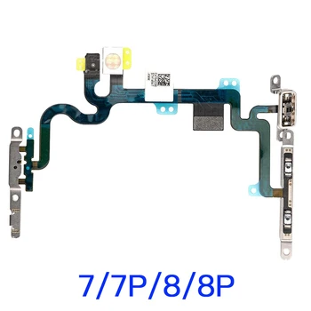 Гибкий кабель кнопки регулировки громкости для iPhone 7 7P 8 Plus со вспышкой, ремонт микрофона, замена
