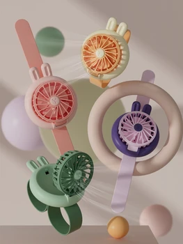 Новые часы Вентилятор USB Зарядка Мини портативный мультяшный ручной Маленький вентилятор Подарок для студентов и детей