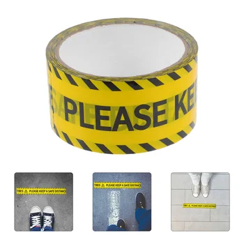 Предупреждающая наклейка в 1 рулон, знак Соблюдайте безопасную дистанцию, клейкая лента, наклейка с предупреждением, строительная лента (25 метров)