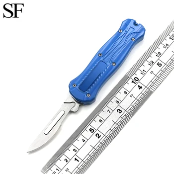 Карманный тактический нож Mini Outdoor OTF с ручкой из цинково-алюминиевого сплава 440 лезвий, удобный кухонный мультитул