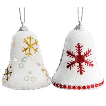 Колокольчики Рождественский декор, праздничные деревянные колокольчики, подвеска в виде рождественской елки, сувениры для вечеринки на дверях, подвеска в виде снежинки