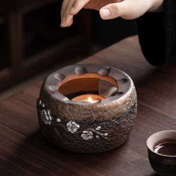 Чайные плиты для подогрева чая из грубой керамики, чайные плиты на основе чайника, Керамическая грелка для чая, Нагревание свечей