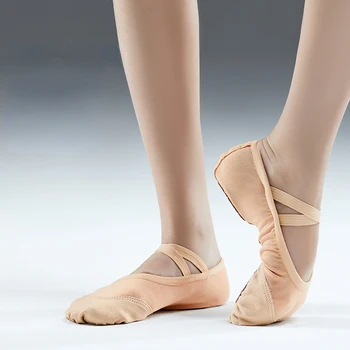 Балетные туфли для девочек, танцевальные тапочки, танцевальная обувь, женская эластичная танцевальная обувь из эластичной сетки, дышащие балетки