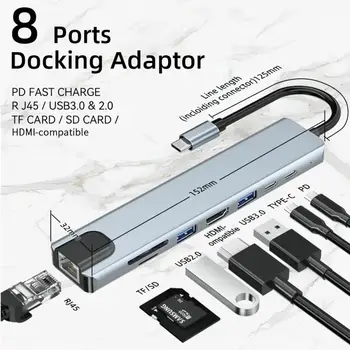Концентратор Usb C 3 К HDMI-совместимый PD Charge с 5/6/8/11 Портами Док-станция RJ45 с PD TF SD Usb-концентратором 3 0 Разветвитель для Macbook/Air
