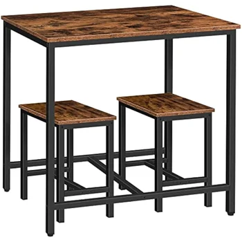 Обеденный стол HOOBRO, Барный стол и Стулья, Барные стулья, Стол для завтрака из 3 предметов для кухни, Банкетный зал BF75CZ01G1