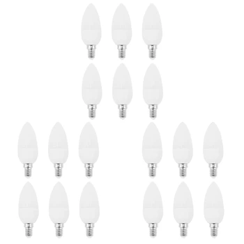 18 светодиодных ламп, лампочки для свечей, подсвечники 2700K AC220-240V E14 470LM 3W холодного белого цвета