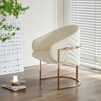 Итальянское легкое роскошное обеденное кресло для домашнего ресторана, высококачественное кожаное кресло, современное простое гостиничное кресло