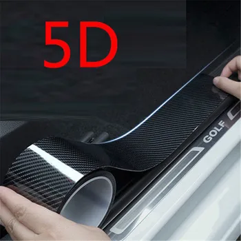 5D Защита кромки двери автомобиля из углеродного волокна, протектор порога, пленка для обертывания автомобиля, виниловая пленка для обертывания, пленка для защиты порога автомобиля от столкновений
