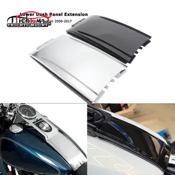 Мотоциклетная Хромированная Черная Нижняя панель приборной панели, Удлинитель ABS Для Harley Softail Deluxe Fat Boy Heritage Springer FLS FLSS 2000-2017