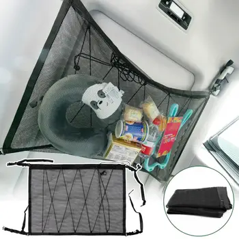 Сетчатый карман для хранения на потолке багажника автомобиля, внутренняя сетчатая сумка на крыше, Дышащая сумка-органайзер, Багажный гамак для Jeep Wrangler