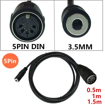 Соединительный кабель MIDI DIN 5PIN 3,5 штекера к разъему DIN 5P для подключения аудиоразъема к кабелю адаптера MIDI аудио