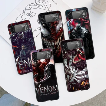 Marvel Venom Eddie Bullock Черный чехол ZFlip Для Samsung Galaxy Z Flip 4 3 5G Жесткий Чехол для Galaxy zflip4 3 Чехлы для телефонов в виде ракушки