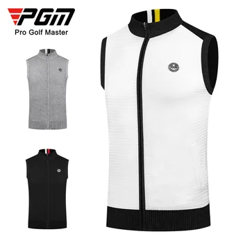 PGM Новый осенне-зимний мужской свитер для гольфа, мужской жилет из шерстяной ткани, теплый жилет со стоячим воротником, принадлежности для гольфа