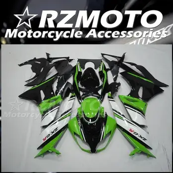 4 Подарка Новый Комплект Обтекателей мотоцикла ABS, Пригодный для KAWASAKI ZX-6R 09 10 11 12 ZX6R 2009 2010 2011 2012 Комплект кузова Зеленый Белый