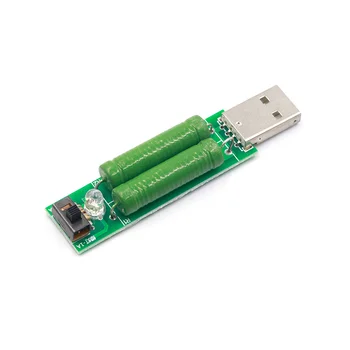 10шт USB Mini Интерфейс разрядной нагрузки, резистор 2A/1A С переключателем, 1A Зеленый светодиод, 2A Красный светодиодный модуль, тестирующий сопротивление старению