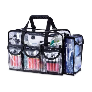 Прозрачная водонепроницаемая косметичка из ПВХ с 4 внешними карманами, органайзер для косметики большой емкости, сумка для хранения, Прозрачная сумочка