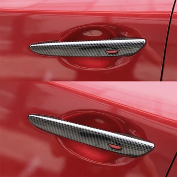 2019-2022 Для Mazda3 Отделка наружных дверных ручек Хромированными накладками из углеродного волокна
