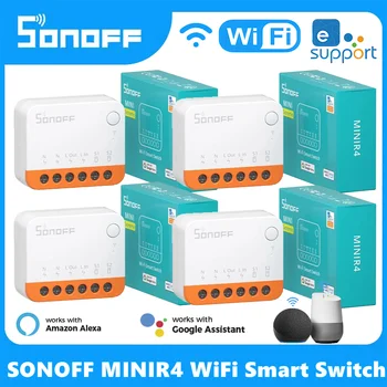 SONOFF MINIR4 WiFi Smart Switch 2-Полосное Управление Mini Extreme Smart Home Relay Поддержка R5 S-MATE Voice Для Alexa Alice Google Home