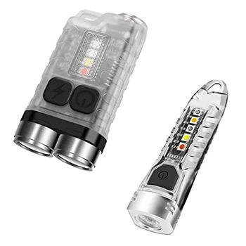 Мини-фонарики-брелки V3, перезаряжаемая светодиодная вспышка USB-C мощностью 900ЛМ с хвостовым магнитом, карманный фонарик V1 IPX6