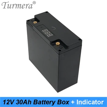 Чехол для хранения батарейного отсека Turmera 12V 30Ah с индикатором емкости вмещает 48 батареек 18650 для бесперебойного питания 12 В