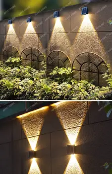 Солнечная наружная настенная лампа для мытья стен, настенный водонепроницаемый настенный светильник, пейзаж домашнего двора