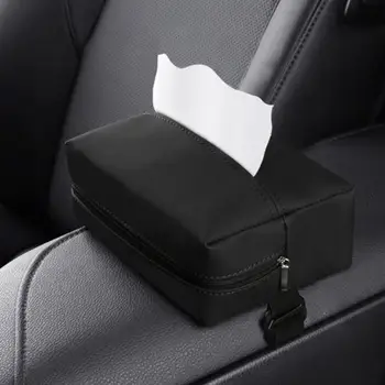 Коробка для салфеток в автомобиле, водонепроницаемая, устойчивая к пятнам, для подвешивания в салоне автомобиля, Бумажная коробка Наппа, Подлокотник из искусственной кожи, коробка для салфеток для авто