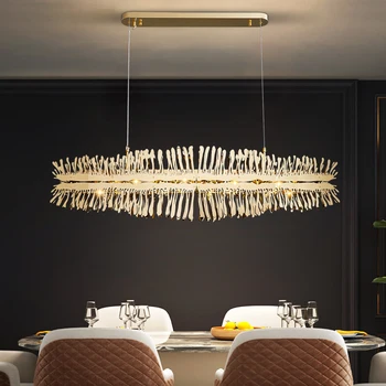 Современная художественная дизайнерская золотая люстра для столовой роскошный кухонный островной подвесной светильник new creative home dececor led light fixture