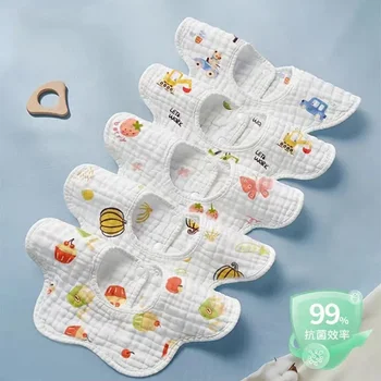 Детское полотенце от слюны, хлопковый нагрудник для новорожденных, чистый хлопок, защита от рвоты, 360-градусный нагрудник, водонепроницаемый и противообрастающий