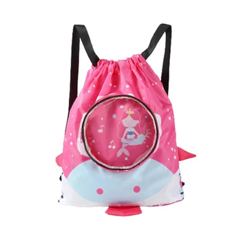 Детская мультяшная сумка для плавания на шнурке, многоцелевая сумка большой емкости, рюкзак для влажного сухого отделения, пляжные сумки для занятий спортом на открытом воздухе