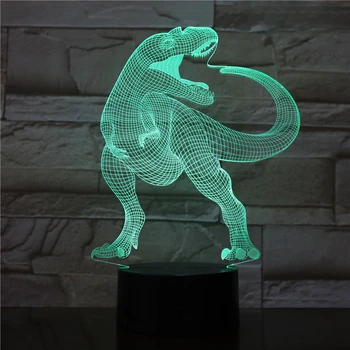 Nighdn Dinoaur 3D Ночник для Детской Спальни Динозавр СВЕТОДИОДНЫЙ Прикроватный Столик Акриловый Подарок USB Plug in Ночник для Детей Мальчиков