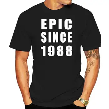 Печать Sunlight Epic С 1988 года - футболка на 30-й день рождения для мужчин, черные мужские футболки против морщин, новинка 2022 года