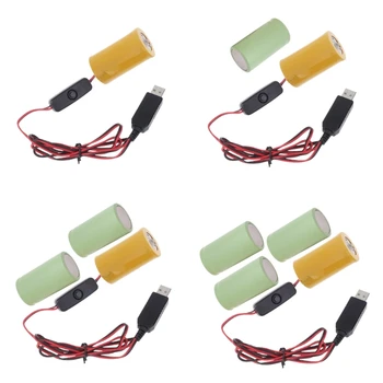 Универсальный кабель питания от USB 5V2A до 1.5-6V1A LR20 D с выключателями для весов /фонариков в ванной