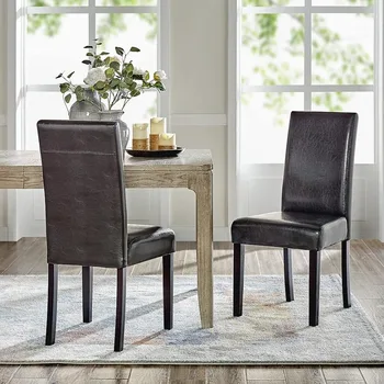 Обеденные стулья из искусственной кожи Monsoon Pacific Villa, коричневый, комплект из 2 штук