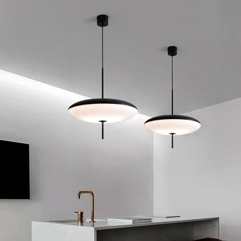 Современный подвесной светильник Astep в скандинавском стиле, Черный / белый, дизайнер ресторана, Железный Барный стол, Простая Креативная Люстра, потолочный светильник