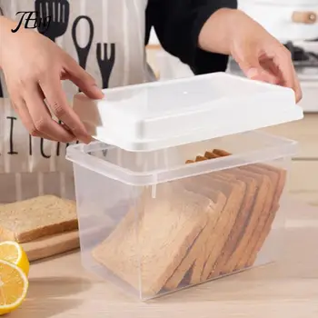 Коробка для хранения хрустящих хлебных тостов в холодильнике, Кухонная Пластиковая коробка для пищевых контейнеров, Коробка для хранения хлеба