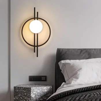 Современный светильник, роскошный светодиодный настенный светильник AC90-260V, настенный светильник для телевизора в гостиной, прикроватный светильник в скандинавском стиле для прохода в спальню, прикроватная лампа