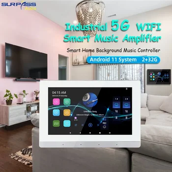 Домашний Кинотеатр 7-Дюймовый WIFI Bluetooth Сенсорный Экран Android11 Музыкальная Панель 8x30 Вт Фоновая Стереосистема с Двухзонным Управлением