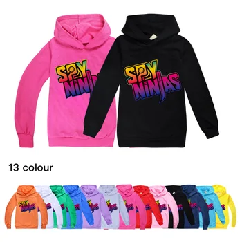 2023 Шпионские Ниндзя Детская одежда Хлопчатобумажный свитер с капюшоном Уличная толстовка Мультяшный пуловер Одежда для мальчиков и девочек-подростков в стиле хип-хоп