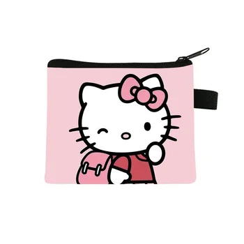 Sanrio Hello Kitty Женский Кошелек Для Девочек С Рисунком Из Искусственной Кожи Для Хранения Мелочи, Маленький Кошелек Для Детей, Портативная Сумка Для Монет Большой Емкости