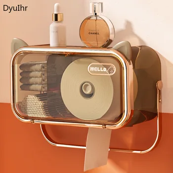 Настенный прозрачный стеллаж для хранения салфеток DyuIhr съемная многофункциональная коробка для салфеток для ванной комнаты водонепроницаемая коробка для перекачки бумаги