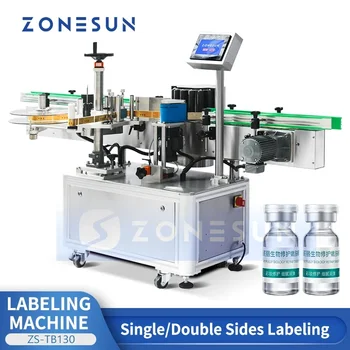 Автоматическая Высокоскоростная Машина для прикрепления этикеток для круглых бутылок ZONESUN Оборачивается Вокруг Аппликатора ZS-TB130 для этикетирования этикеток
