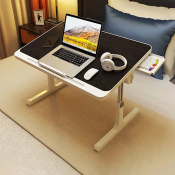Подставка для ноутбука, Компьютерный стол для Кровати, Складной Стол для ноутбука с Выдвижным ящиком, Регулируемая высота, Мебель для Дома