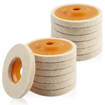 Полировальный круг из шерстяного войлока, 14 шт., диск для полировки шерстью, полировка 4 дюймов оранжевого цвета для угловой шлифовальной машины 100, полировальный круг из шерсти