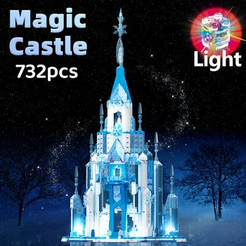 Замок мечты ледяной и снежной принцессы Волшебный дом из легких строительных блоков серии Bricks Сюжетная модель для девочек Собранная игрушка Подарок для детей