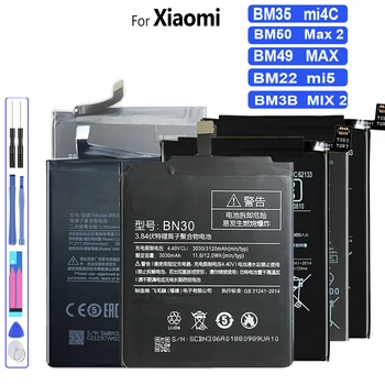 BM49 BM50 BM3B BM22 BM35 Аккумулятор Для Xiaomi Mi 5 4C Mi4C mi5 Max Mix 2 Max2 Mix2 Замена Батареек Для Телефонов Bateria Бесплатные Инструменты