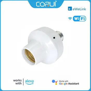 CORUI eWeLink WiFi Адаптер умной лампочки E27 90-250 В, держатель лампы, беспроводное голосовое управление с Alexa, Google Home Assistant