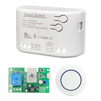 AC 85-250 В Белый Модуль Пластиковый Модуль С Корпусом Wifi + BT 1CH Дистанционное Реле Ewelink Для Alexa Google Home С Дистанционным Управлением 2.4 Г